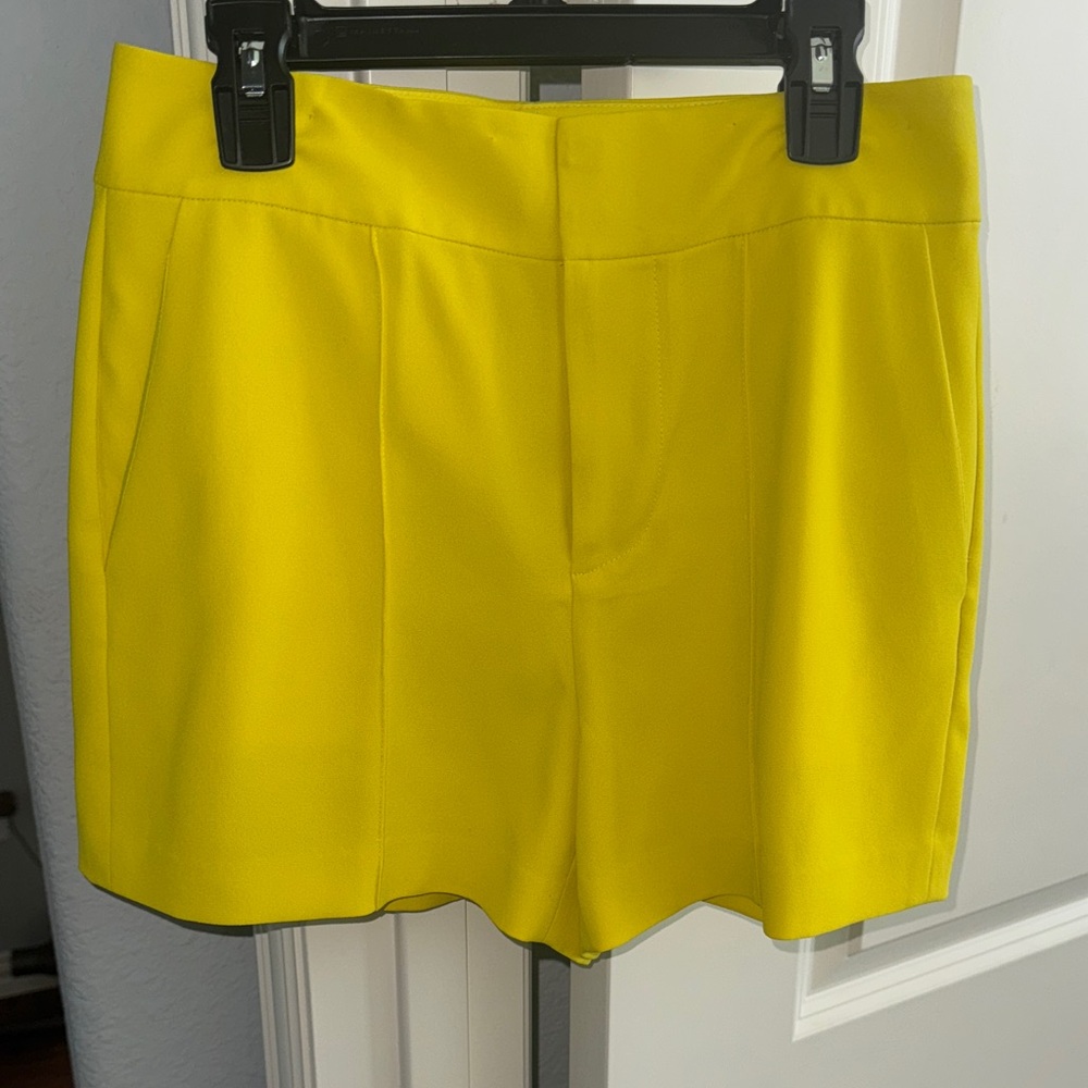 Alice + Olivia Bright Yellow Tailored Women's Shorts size 2